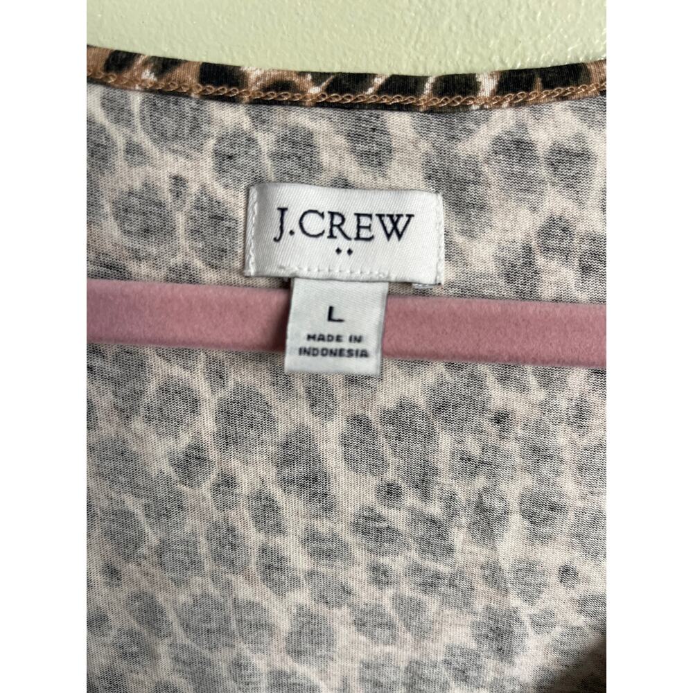 J. Crew Animal-print sleeveless knit midi side slits popover dress , size large - Picture 5 of 10